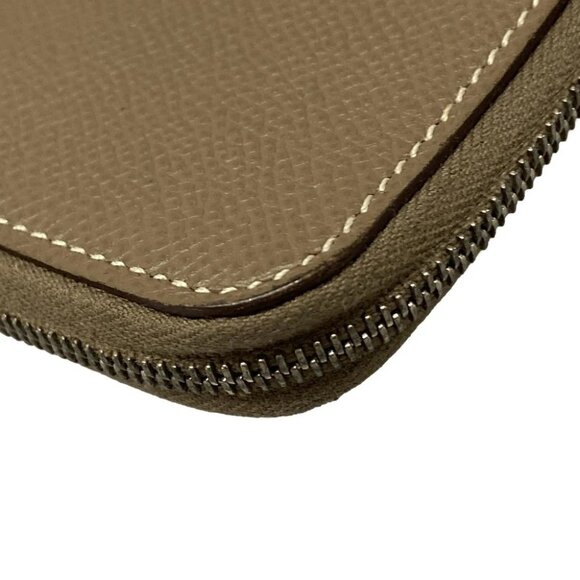 Auth HERMES Azap Compact Mini Silkin - Etoupe Veau Epsom D Coin Case - Picture 6 of 11